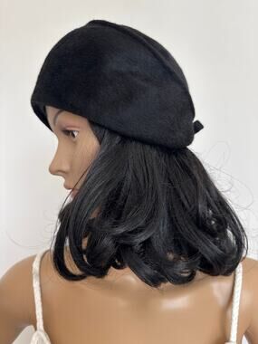American Vintage Ennis Shop Black Hat Bow Accent body made it Italy by Brigitte